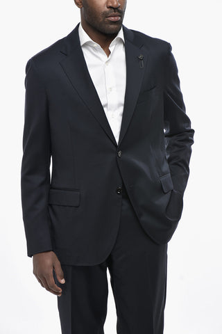 Abito in Lana Vergine con Spilla dal Design Floreale