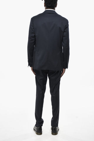 Abito in Lana Vergine con Spilla dal Design Floreale