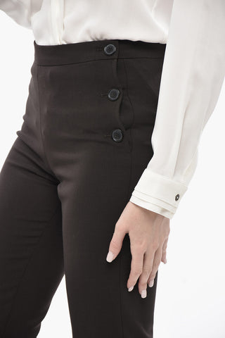 울 혼방 부츠컷 팬츠 사이드 버튼