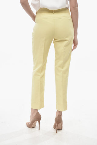 Cropped-Fit Chino-Hose aus Leinenmischung