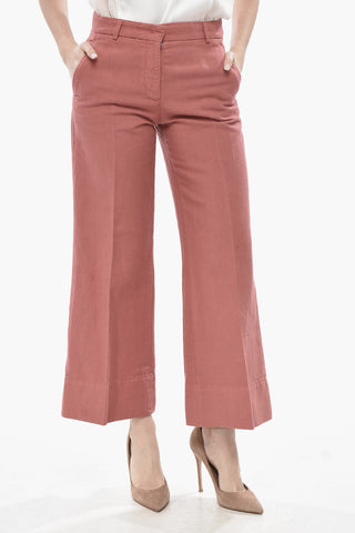 Cropped-Fit-Chino Aus Leinenmischung