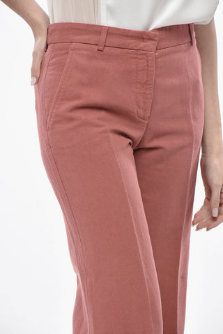 Cropped-Fit-Chino Aus Leinenmischung