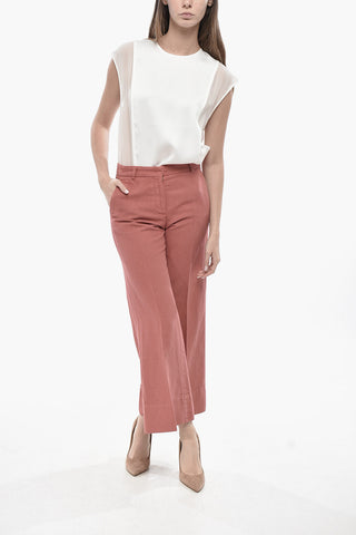 Cropped-Fit-Chino Aus Leinenmischung