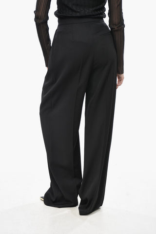 Pantaloni Palazzo a 2 Pinces in Lana