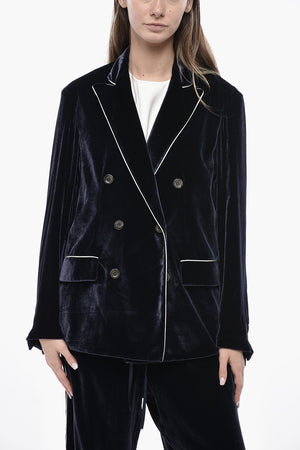 Velour Double-Breasted Blazer KANPUR