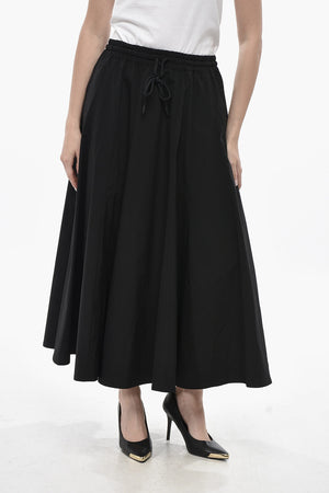 Midi Flared Skirt with Elastic Waist