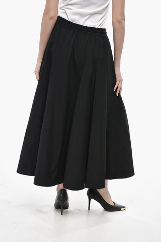 Midi Flared Skirt with Elastic Waist