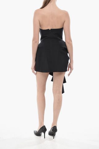 Asymmetrisches trägerloses Minikleid mit Drappe