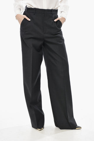 Wool Twill Straight-Leg Trousers
