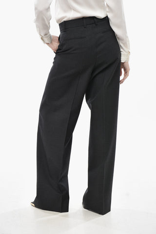 Wool Twill Straight-Leg Trousers