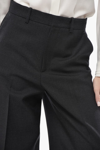 Wool Twill Straight-Leg Trousers