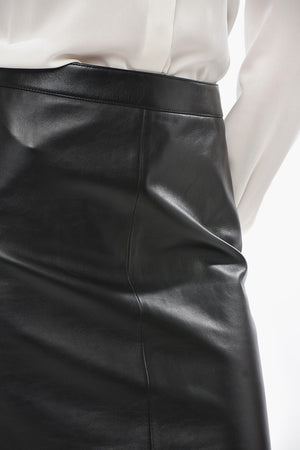 가죽 펜슬 스커트 뒷트임