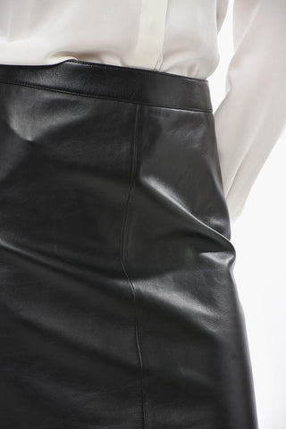 가죽 펜슬 스커트 뒷트임