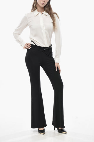 Stretch Viscose Bootcut Trousers