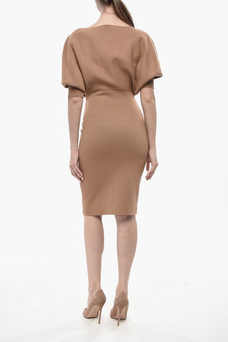 니트 튜브 원피스 3/4 박쥐 소매