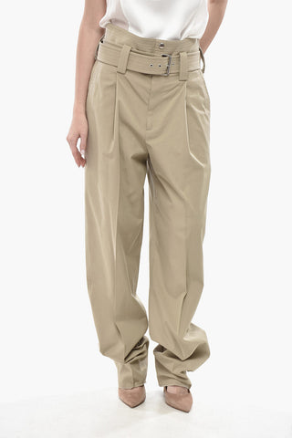 Carrot-Fit Trousers With One Pleat And Belt