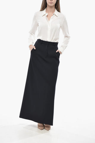 Wool Maxi Pencil Skirt ROUX