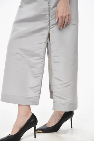 Silk Organza Strapless Sheath Dress With Laretali Slits