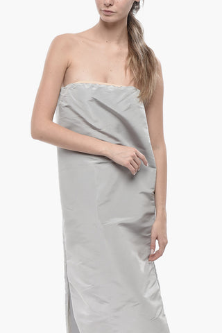 Silk Organza Strapless Sheath Dress With Laretali Slits
