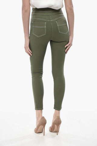 Stretch Cotton Trousers with Exposed Seams
