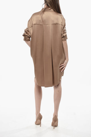 Silk Satin Shirtdress With Chain Detail