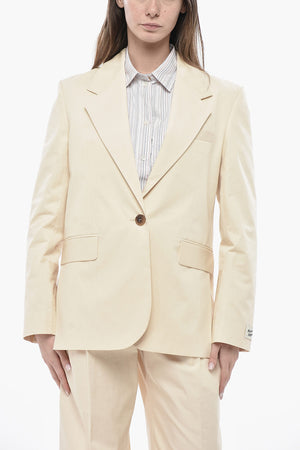 Oversized Cotton Blazer with Side Slits