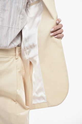 Oversized Cotton Blazer with Side Slits