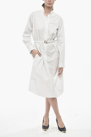 Poplin Shirtdress with Logo Belt