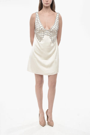 Minidress in Satin con Dettaglio Gioiello