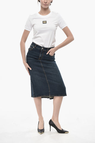 Longuette in Denim con Pince Porteriore