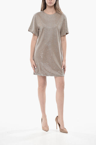 Tubino Straight Fit con Cristalli All-Over