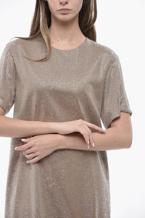 Tubino Straight Fit con Cristalli All-Over