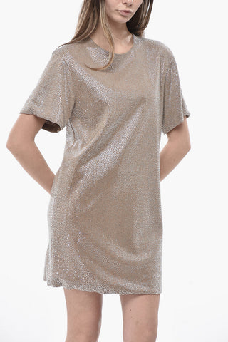 Tubino Straight Fit con Cristalli All-Over