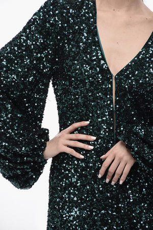 Vestito in Paillettes FLOWY con Maniche a Palloncino