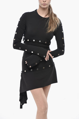 Asymmetrisches Kleid mit Druckknöpfen