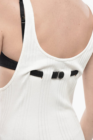 Zweifarbiges Kleid BRA aus gerippter Baumwolle