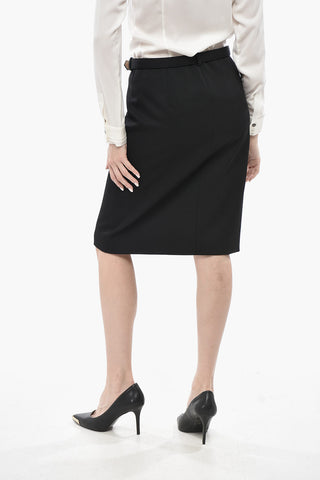 Longuette Zip-up in Misto Lana con Cintura