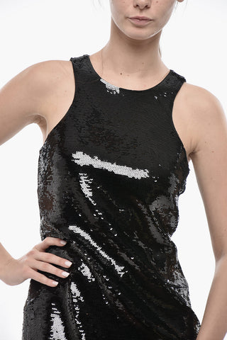 Trägerkleid Aus Pailletten Mit Reißverschluss Am Rücken