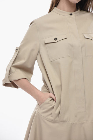 Chemisier Sahariano in Cotone con Fondo Svasato