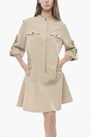 Chemisier Sahariano in Cotone con Fondo Svasato