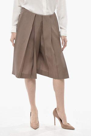 Shorts Gaucho in Misto Lana Plissè