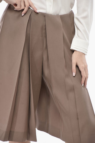 Shorts Gaucho in Misto Lana Plissè