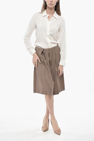 Shorts Gaucho in Misto Lana Plissè