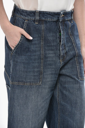 Denim Oversized Cropped-Fit Jeans Dark Wash 25cm