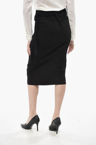 더블 원단 드레이프 펜슬 스커트