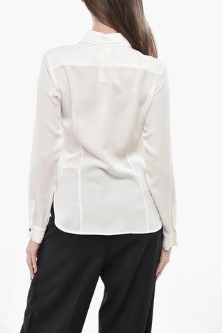 Seidenchiffon-Bluse NOREL mit Doppelkragen