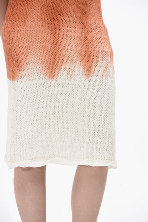 Gonna a Tubino in Maglia con Motivo Degradè