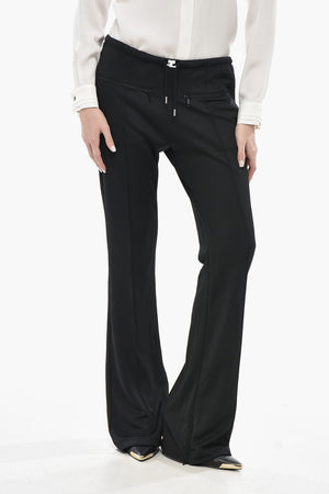 Jersey Bootcut Trousers with Drawstring Waist