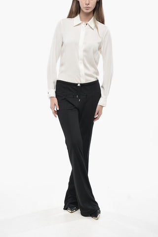 Pantaloni Bootcut in Jersey con Coulisse in Vita