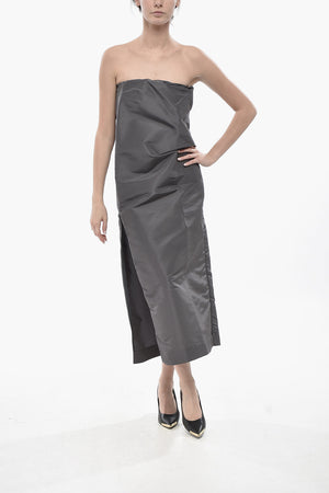 Tubino Senza Spalline in Organza di Seta con Spacchi Laterali